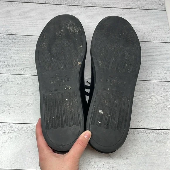 GREATS Leather Sneakers in Black 13 BS3 - Picture 7 of 8